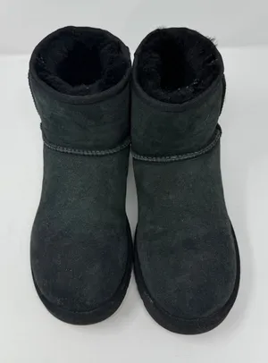 UGG Classic Mini II Suede Shearling Ankle Boot Black Women Size 7 thumbnail 1