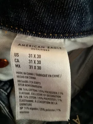 American Eagle Outfitters blue jeans with ripped details #distressed #denim thumbnail 4
