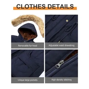 NEW FARVALUE Coat Hooded Puffer Thicken Parka Jacket XL Blue thumbnail 4