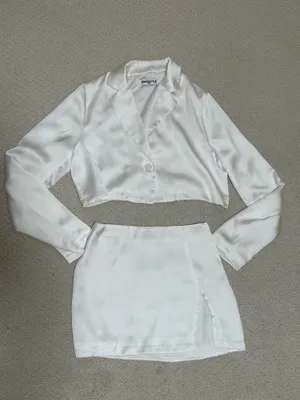 Princess Polly white satin two piece set  thumbnail 2
