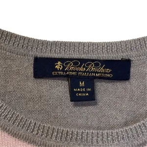 Brooks Brothers Women Tank Sweater Merino Wool Knit Colorblock Pink Gray Medium thumbnail 6