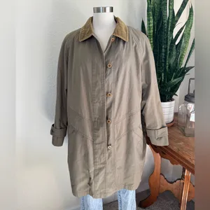 Vintage Barn Coat Corduroy‎ Collar Plaid Lining Size 12 thumbnail 2