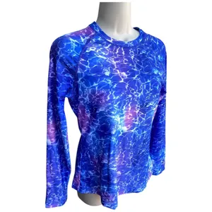 Davena rashguard purple blue swim top size Small S built-in bra nwt thumbnail 2