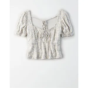 ✨AMERICAN EAGLE OUTFITTERS Women’s Short-sleeved Smocked Sz Large Top✨ thumbnail 4
