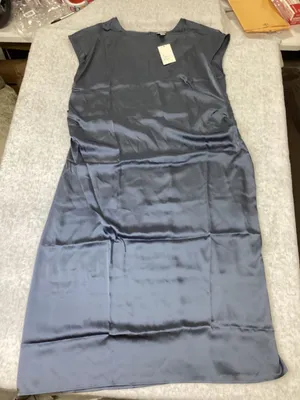 A New Day Womens‎ Blue Satin Midi Dress Cap Sleeve Crew Neck 2X NEW. thumbnail 1
