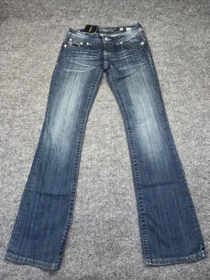 Miss Me Blue Low-Rise Boot Cut Stretch Denim Jeans thumbnail 1