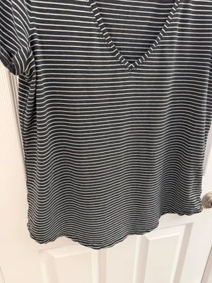 Lululemon Love Tee V Modern Stripe Heathered Black White Top thumbnail 5