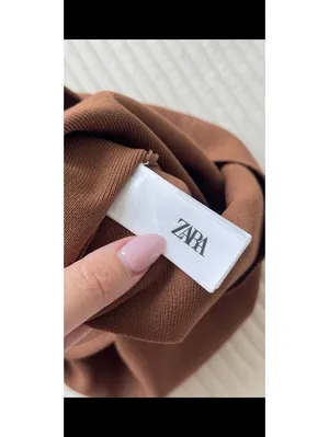 Zara Ribbed One Shoulder Knit Top Brown Ruched Stretch Short Sleeve Size S thumbnail 7