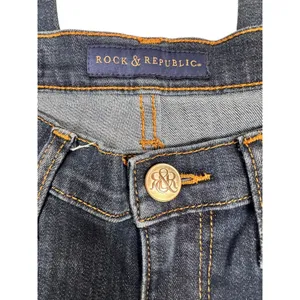 Rock & Republic‎ Womens Skinny Jeans Dark Wash Embroidered Logo Pockets Blue 4 thumbnail 7