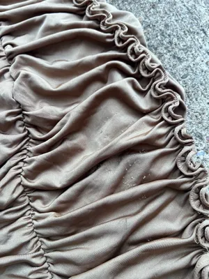 E: Hera Collection Taupe Mock Neck Ruched Bodycon Dress Size S Marks thumbnail 7