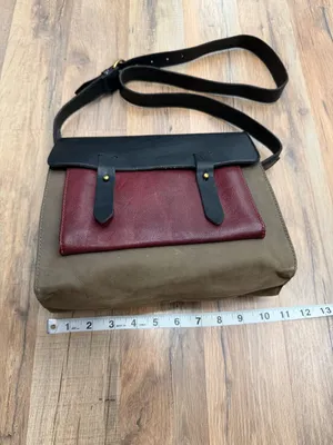 Madewell Leather Colorblock Satchel Crossbody Messenger Bag Burgundy thumbnail 11