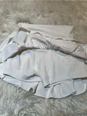 Women's Athletic Skort Skirt Solid White A-Line Pleated Mini Shorts Tennis Golf thumbnail 4