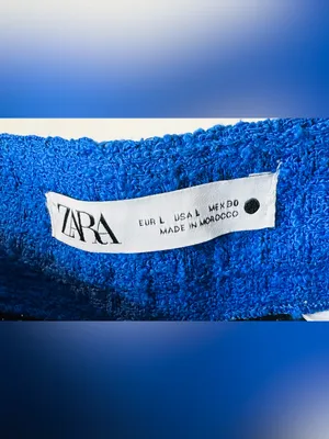 Zara Sapphire Blue Tweed Mini Skirt with Gold Buttons thumbnail 11