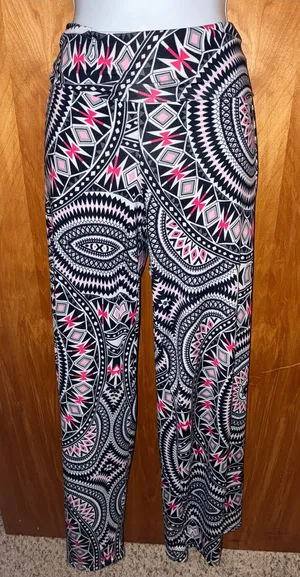 White Mark Aztec Boho Mandala Print loose Wide Legging Pants - Size Small thumbnail 1