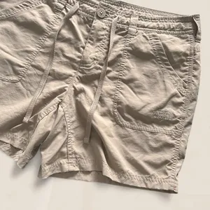 North Face khaki nylon tan drawstring shorts size 10 gorpcore granola thumbnail 3