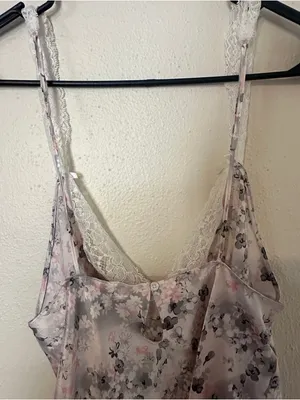 Victoria's Secret Pink & Gray Floral Slip Dress thumbnail 5