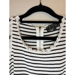 POL Striped Lace Trim Tunic Tank Top Boho Babydoll S thumbnail 4