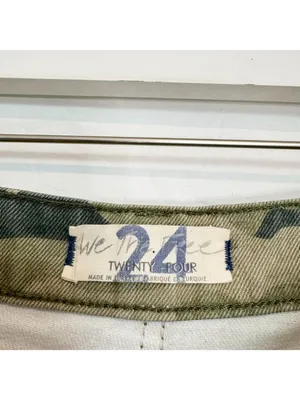 Free People Remy‎ Pants Size 24 Moss Green Camo High Rise Cropped Gorpcore Indie thumbnail 7