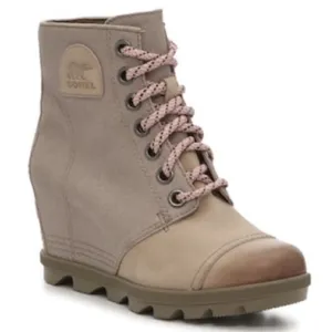 Sorel Canvas & Leather PDX Wedge Lace‎ Up Bootie Size 6.5 A58 thumbnail 1