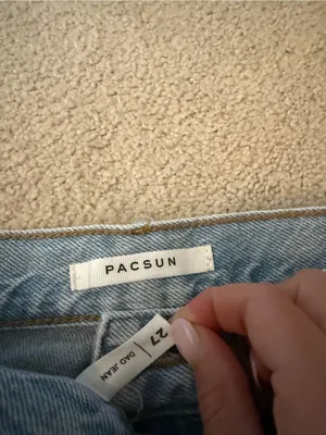 PacSun Light Blue High-Rise Distressed Dad Jeans thumbnail 3