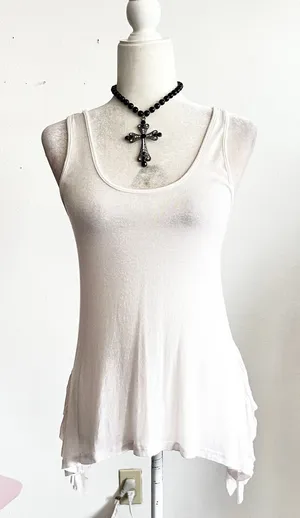 Tres Bien Vintage Y2K‎ Asymmetrical Top Fairycore Balletcore 2000s Festival Small thumbnail 1
