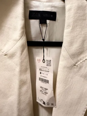 Zara Tie Wrap Linen Blend Blazer thumbnail 3