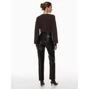 Aritzia Wilfred The Melina Pant Black Vegan Leather Pants Size 4 High Waisted thumbnail 8