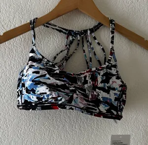 NWT Lululemon Lighten Up Bra size 6 in culture clash multi thumbnail 1