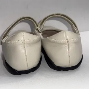 Walking Cradles Mary Jane Minimalist‎ Beige White Leather Cushioned Shoes 6.5N thumbnail 9
