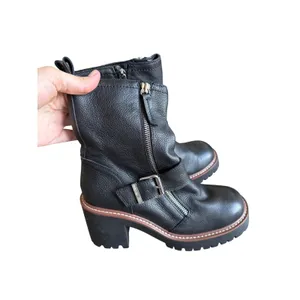 Blondo Rylyn Waterproof Black‎ Tumbled Leather Moto Lug Sole Boots 6M NEW thumbnail 3