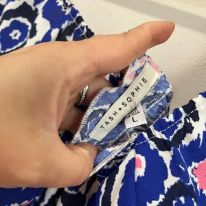 Tash + Sophie Maxi‎ Dress L NWT Puff Sleeve Boho Print Smocked Waist Cottagecore thumbnail 7