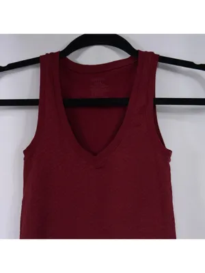 Yummie S/M Burgundy Textured V-Neck Bodysuit thumbnail 2