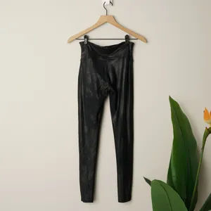 Spanx High Rise Faux Leather Athletic Leggings Stretch Spandex Athleisure Active thumbnail 4