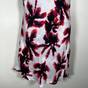Area Stars Mini Slip Dress Women's Large White Pink Palm Print Spaghetti Strap thumbnail 3