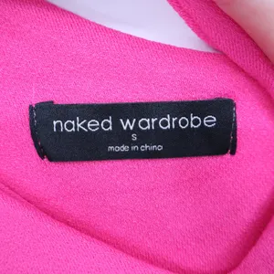 Naked Wardrobe Womens Neon Pink Asymmetric One Shoulder Bodycon Mini Dress Small thumbnail 4