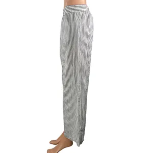 Lioness Womens White Blue Striped High Rise Baggy Wide Leg Trousers Pants Size M thumbnail 2