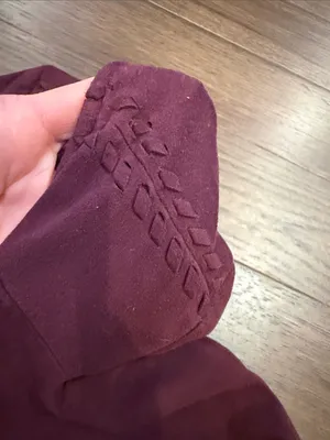 BB Dakota Faux Suede Moto Jacket Burgundy Wine Braided Size Small - C61-122 thumbnail 7