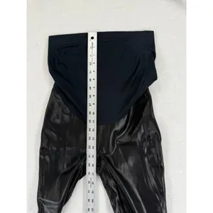 Spanx Maternity Faux‎ Leather Leggings Black High Rise Over Belly Large L/G READ thumbnail 4