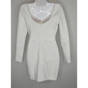 Band of Stars Bodycon Dress‎ White Sweetheart Neck Party Cocktail NWT thumbnail 8