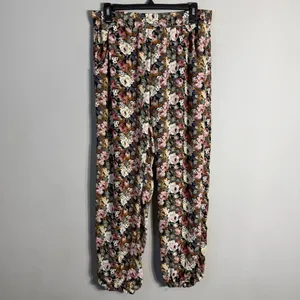 Show Me Your Mumu Floral Wide Leg Jogger Pants Women's Large Boho Festival Twee thumbnail 5