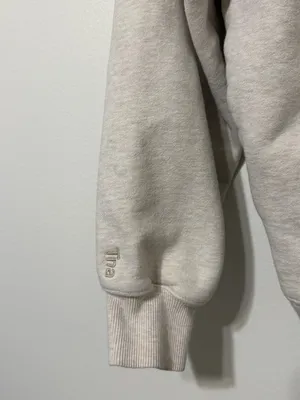 ARITZIA TNA Cozy Fleece Mega 1/4 Zip Oversized Pullover Sweatshirt Small Cream thumbnail 7