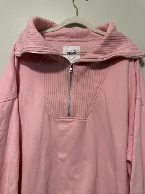 Aerie oversized XL Cozy Pink Half-Zip Women’s Sweater thumbnail 3