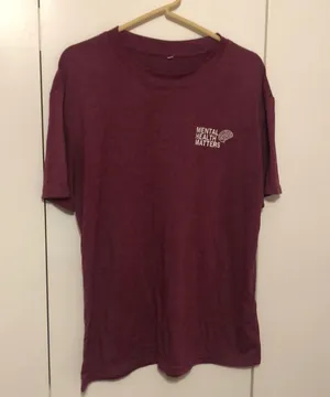 Mental Health Matters Women’s Size Large Wine Color Short Sleeve Tee thumbnail 1