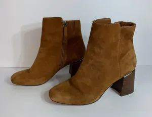 ALDO Gwulia suede ankle Boots Side Zip Block Heel Tan Womens Size 7.5 thumbnail 1