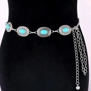 Boho Adjustable Western Metal Gem Decor Waist Chain Belt, Body‎ Belly Jewelry thumbnail 8
