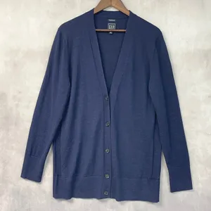GAP Womens Merino Wool Cardigan Sweater Size XL Tall Academia Preppy Layer thumbnail 13