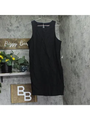 NWT MSK Womens Sleeveless Shift Mini Dress 93683741X Rich Black L thumbnail 5