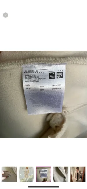Uniqlo Women's Cream Sherpa Coat thumbnail 5