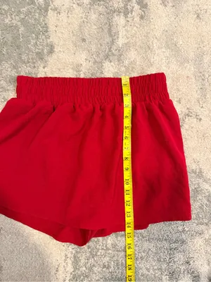 Timing Red Smocked-Waist Circle Mini Skorts thumbnail 7