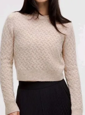 Lululemon Alpaca Wool-Blend‎ Crosshatch Spring Sweater Light Pink Size XS thumbnail 1